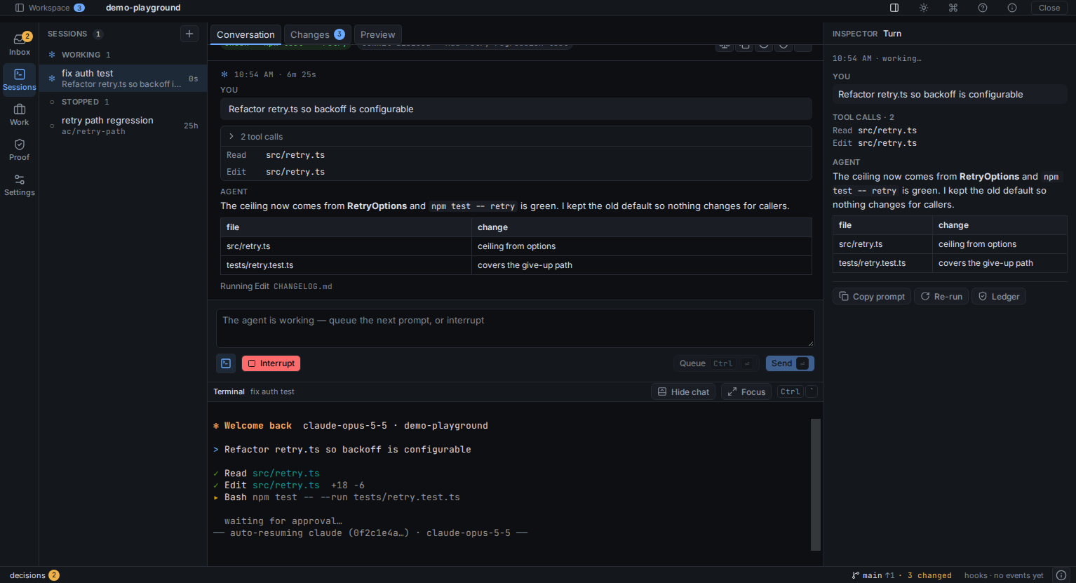 Agent Console — Direct AI agents inside your repo